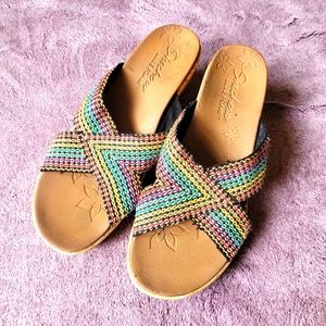 Skechers wedge sandals multicolor sz 11
